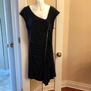 Elegant Black Dress with Ruched Detail